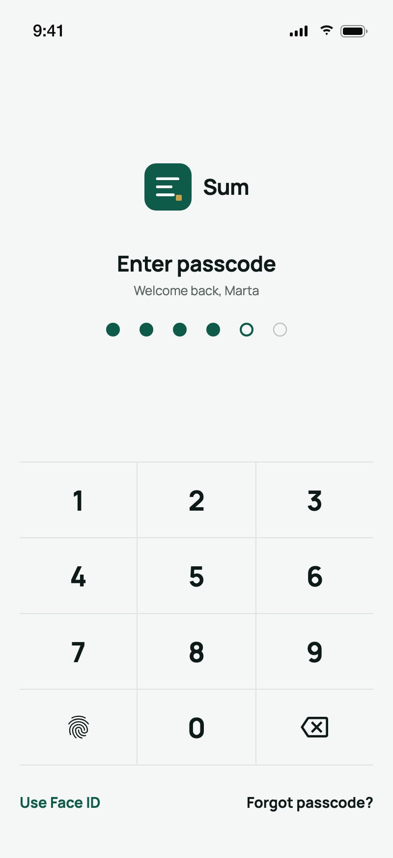 Sum — screen 6